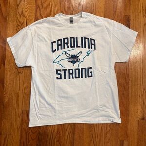Charlotte Hornets white Charlotte Strong Gildan Heavy Cotton t-shirt